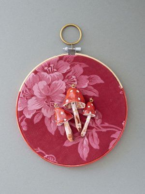 Red Floral Embroidery Hoops